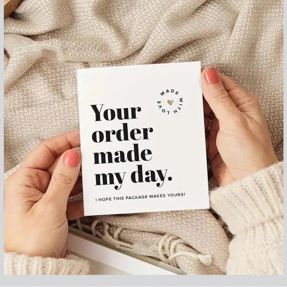 Pink Thank You Cards for Orders - Pack of 50